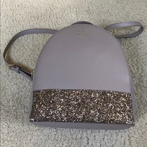 Kate Spade Gray Glitter Mini Backpack